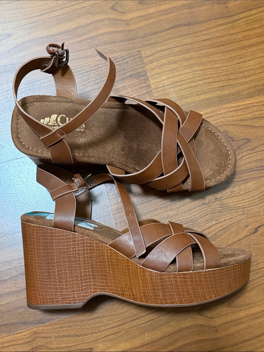Cliffs Comfort Wedge Sandal - Brown Leather Strappy Women’s Shoe